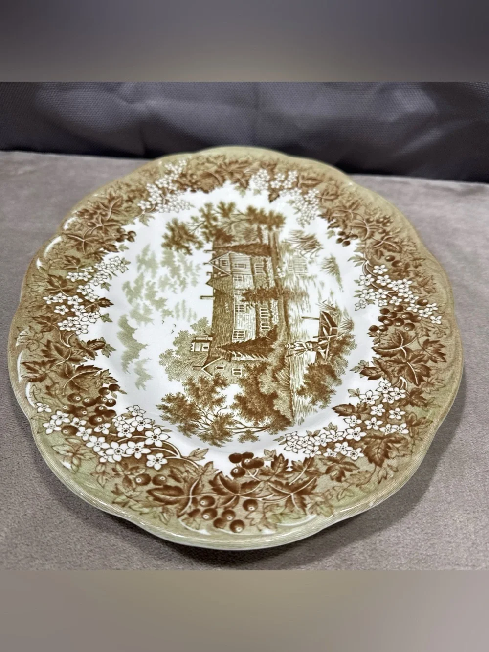 Vintage J&G Meakin 12” Serving Platter - Rustic Country Design